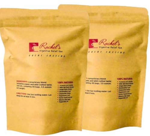 (60 Bags/120 Cups) Rachel’s Tea: Turmeric, Wild Yam, Ginger, Marshmallow, Chamomile, Peppermint, Fennel Slippery Elm