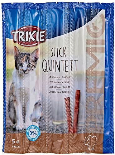 Trixie 4011905427232 Premio Stick Quintett Friandise pour Chat Agneau/Dinde 5 × 5 g