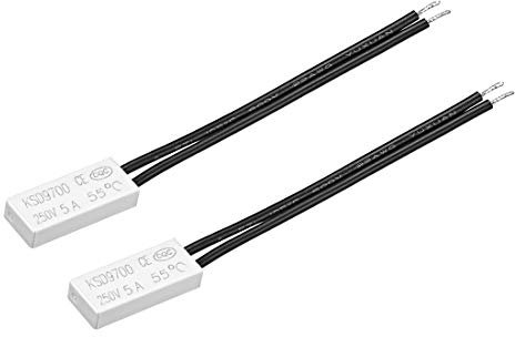 sourcing map 2 Stk. Normalerweise geschlossener Temperaturschalter, 55℃ N.C 5A Thermoschalter Thermostat Bimetall Temperaturregler Schalterregler