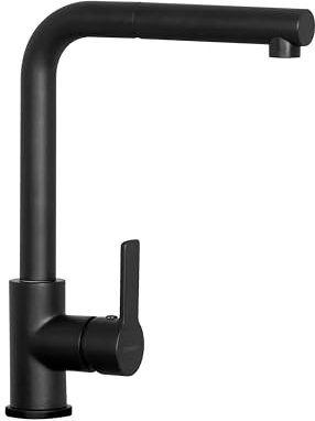 SCHOCK | Miscelatore Aquatown Doccia con Canna Alta a Ponte e Doccetta Estraibile, Colore Nero Assoluto, h320mm