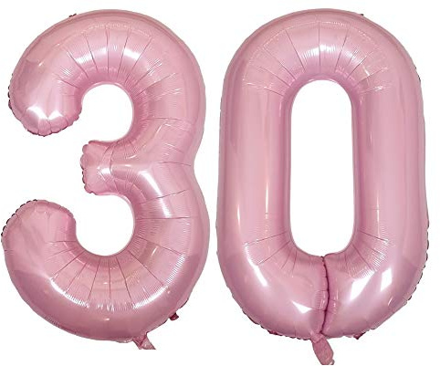 DIWULI Luftballon 30 Geburtstag XXL Rosa - Zahl 30 Ballon