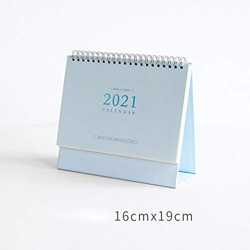 Kalender Kalendarien Notebook Portable 2021 Kalender Agenda Tagebuch Journal Wöchentlich monatlicher Planer Schulbedarf stationäre Organizer Zeitplan Kalender Terminkalender (Color : Blue M)