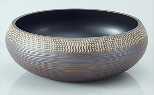 NATURFLAIR FCH433 Lavabo en céramique de salle de bain sur plan de travail Lavabo rond 420 x 150 mm Lavabo fait main