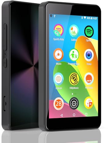 MP3-Spieler für Kinder mit Elterngeräten, Spotify Kids, Spotify, Audible, Amazon Music, Libby, 4,0-Zoll-IPS-MP4-Musikspieler mit Einer Kapazität von bis zu 512 GB (schwarz)