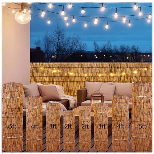 Rouleau de clôture décorative pour balcon - Panneau brise-vue - Clôture de jardin - Tissé à la main - Imperméable - Pare-soleil (131 x 305 cm)