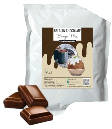 (Pack of 4 bags x 1 kg) Bingsu Powder (Korean Shaved Ice Base), Mix with 3 L Water, Works with Block-Mold and Pour-In Machines, Made with New Zealand Milk Powder, Multiple Flavors Available (Belgiun Chocolate)