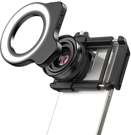 LLINthy Obiettivo universale per fotocamera con ingrandimento 10X 20X, modalità macro 45, impostazione della luce per fotocamera professionale