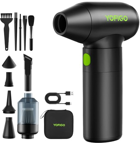 YOFIGO Compressed Air Duster, 150000 RPM Electric Air Blower for Drone Maintenance, Camera Sensor & Lens Cleaning Kit, Professional Duster for DJI, DSLR, 3D Printers & Sensitive Optics