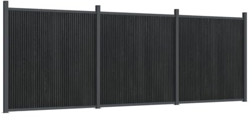 Yisssmeng 526 x 186 cm - Clôture de jardin en WPC - Avec poteaux en aluminium - Design moderne - Robuste et durable - Pour jardin, balcon, terrasse