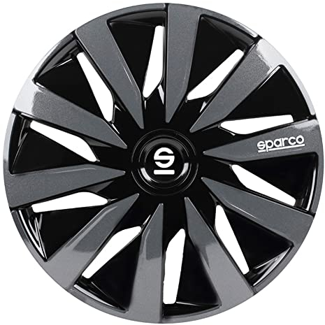 Sparco SPC1491BKGR Coperchio MOZZO Lazio Bicolore Nero/Grigio 14, Set di 4