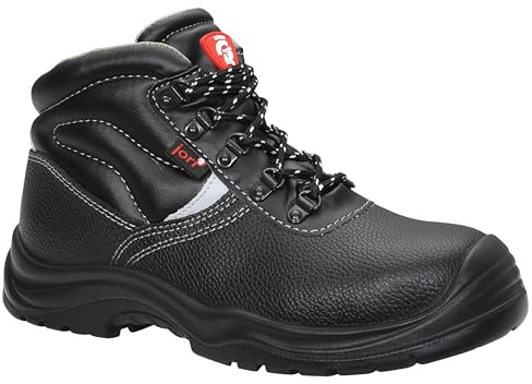 JORI Sicherheitsschuhe BASIC Mid S3, Herren, Lederschuh, robust, Schwarz, Stahlkappe - Größe 42