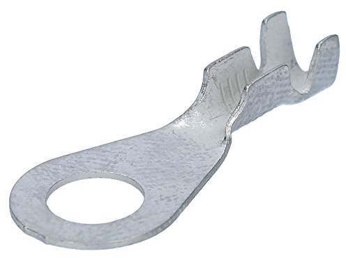 KKS 10x Krallen-Kabelschuh Ringform 1,5-2,5mm² M6 Messing verzinnt | Unisolierter Presskabelschuh nach DIN 46225 - Ideal für Auto, Motorrad & Elektro-Installation - Inklusive Zugentlastung