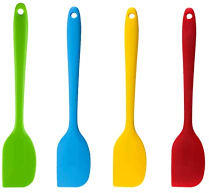 4PCS 21cm Silicone Spatula - Heat Resistant, Non-Stick, Bpa Free - Ideal for Baking, Mixing, Frying