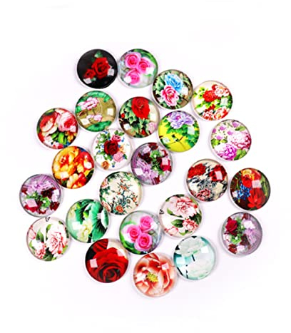 Zerodeko 50 Stück Cabochons mit flacher Rückseite Fliesen für das Handwerk Schmuck Aufkleber edelsteine Glasfleck Bastelzubehör selber machen Keramikfliesen Korn Ring Kunsthandwerk Patch