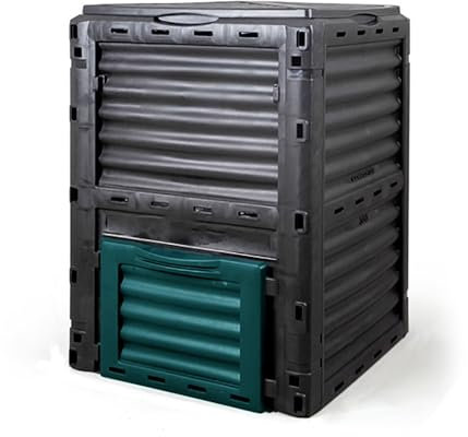 Grande bidone per compostaggio da giardino, patio, funzionamento rapido, per tutte le stagioni, con coperchio, capacità 80 galloni (verde)