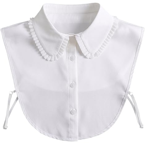 Generic Women's Collared Shirts Sleeveless Blouses Faux Collars Detachable Collars Rhinestone Tops One Size A5 White Spring-Summer Casual Office Cruise Ship
