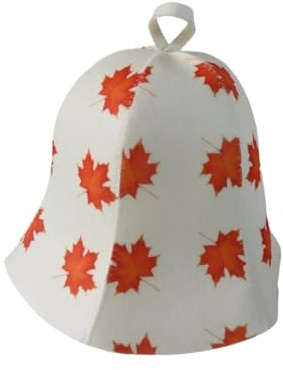 BOJHGO Cappello da Sauna 2 Pezzi Cappello da Sauna in Feltro Cappello di Protezione da Bagno Cuffia da Bagno Anti-Calore Cappello da Sauna Accessori for Sauna vaporarium(Maple Leaf)