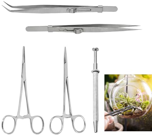 FuxFuis 5 PCS Pinzas para Perforar de Acero Inoxidable Alicates de Piercing de Cabeza Recta Pinza de Agarre de Garra de Joyería Pinzas para Perforar de Bloqueo para Coser Soldar Mascotas Artesanía DIY