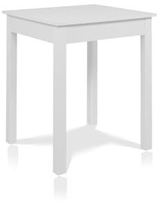 smart Esstisch 60 x 67 cm weiß, kompakter Küchentisch, für Wohnraum | Esszimmertisch aus Holzwerkstoff, kleiner moderner Tisch für bis zu 4 Personen, stabil und pflegeleicht, für Zuhause