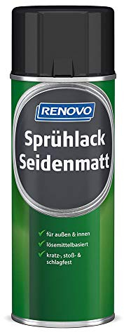 Sprühlack RAL 9017 Verkehrsschwarz 400 ml Seidenmatt Renovo