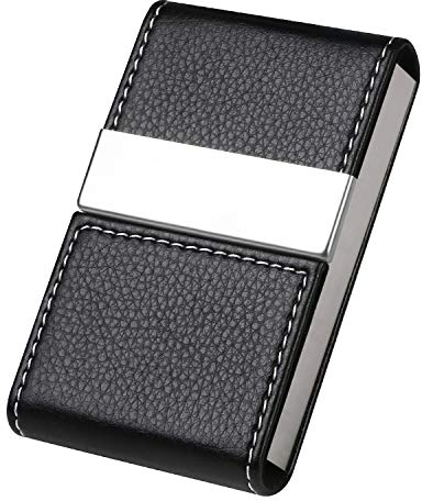 flintronic Porta Carte Credito, in Acciaio Inossidabile, Portafoglio Donna e Uomo, Porta Tessere Slim Tascabile per Business, ID, Assicurazioni - Nero