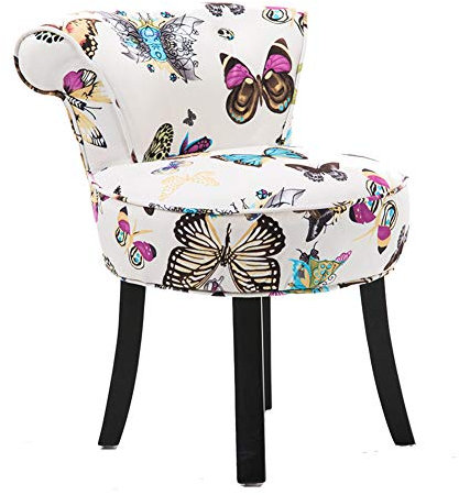 Moderner gepolsterter Lounge-Hocker, geknöpfte kapitonierte Rückenlehne Eitelkeitshocker / Make-up-Hocker / Frisierstuhl, barocker Klavierstuhl mit massiven Holzbeinen, für Ankleidezimmer / Wohnzimm