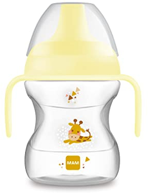 MAM Tazza Learn To Drink Cup con Manici Removibili e Beccuccio, 6+ Mesi, 190 ml, Neutro