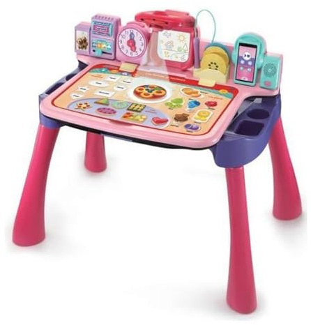 VTech – Magi Bureau Interactif 5 en 1 Rose, Bureau Enfant Interactif, Fonction Projection – 3/6 Ans - Version FR
