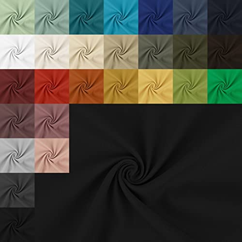 Canvas stabiler Stoff Meterware - reißfester Taschenstoff - schwerer Baumwollstoff - Baumwolle Uni - Trachtenstoff - Panama - 50 x 150 cm, Farbe: 069 schwarz