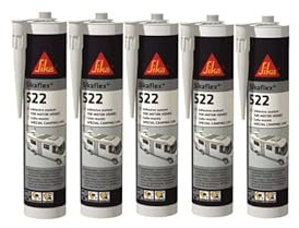 Lot de 5 Colles mastic SIKA Sikaflex 522 Caravan - Blanc - 300ml