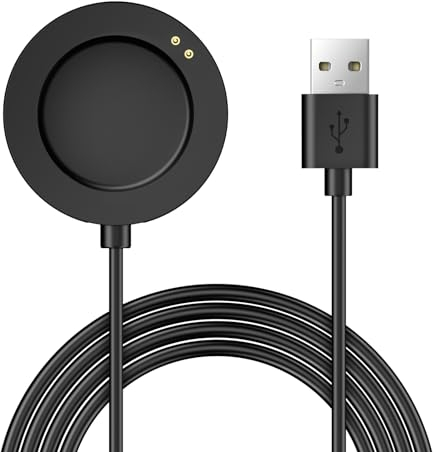 TiMOVO Cable Cargador Compatible con Xiaomi Watch S3/Watch H1/Watch 2 Pro/Watch S2, 100cm Cable de Carga USB-C, Cable de Repuesto USB Magnético Xiaomi Watch Accesorios, Negro
