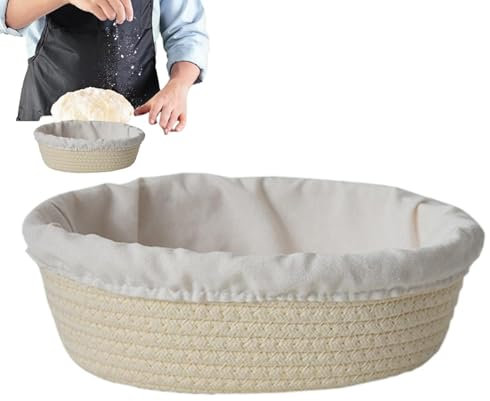 Cestino per il pane - Cestini rotondi ovali per la protezione del pane, corda di cotone con fodera, contenitore per la preparazione di dolci, gadget da cucina, forniture da forno per panini