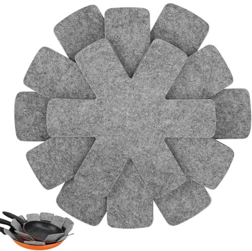 XYTAHDM Juego de 9 Protector Sartenes,Sostenedor de Pote de Estera Antideslizante, Separador Sartenes,3 Tamaños Diferentes 38/35/26cm,para Separar Ollas y Sartenes