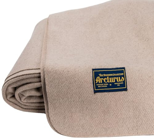Arcturus Bighorn 100% Virgin Wool Blanket | Heirloom-Quality Wool Bedding for Home & Cabin | Warm, Thick & Durable (Twin Size, Ivory)