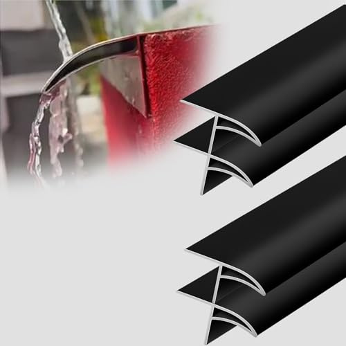 vierteaguas muro exterior Línea de goteo de pared exterior de aluminio de aviación negra, protector de goteo de lluvia para alféizar de ventana(4 PCS,W 50 MM L 120 CM)