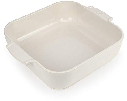 Peugeot Appolia Quadratische Auflaufform mit Griffen, Keramik, Ecru / Weiß, 7,2x28x28 cm, Fassungsvermögen: ca. 2 l, 60169