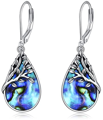Lebensbaum Ohrringe Sterling Silber Baum des Lebens Baumelohrring | Schmuck Muttertag Abschlusszeit Weihnachten New Year Geburtstag Geschenke für Damen Frau Mütter Tochter