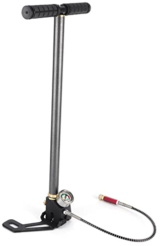 PCP Luftpump, 3-stegs PCP-handpump, 4 500 psi högtrycksluftpump med mätare, multifunktionell luftpistolpump, rostfritt stål PCP luftgevärspump för PCP, paintball luftpistoler och HPA T