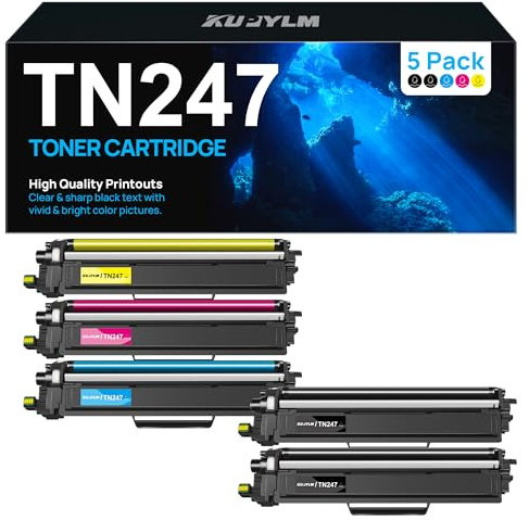 KUPYLM TN243CMYK TN247 Toner Compatibili per Brother TN247 TN-243 (5-Pack)