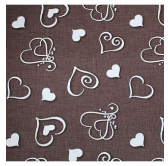Russo Tessuti Set 6 Cuscini Sedie Imbottiti Con Alette Per Cucina Soggiorno Cuori Paris Love-Marrone
