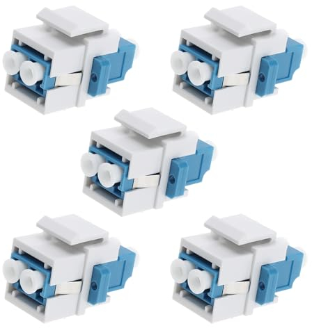 5pcs Coupleur LC à LC Fibre Optique Multimode LC Fibre Optique Keystone Duplex 10GB F/F pour Plaques Murales Panneaux de Brassage Boîtes de Montage en Surface