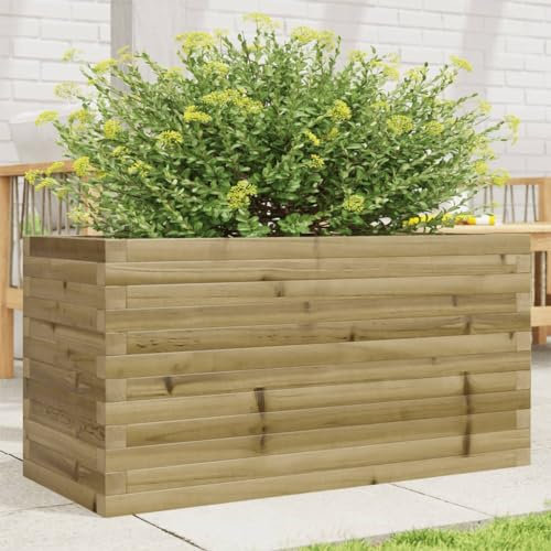 Juroupi Jardinière 90x40x46 cm Bois de pin imprégné,Jardiniere sur Pieds,Bac avec Treillis,Jardiniere Terrasse