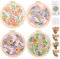 BORDEAG Stickset Für Anfänger, 4 Stück Set Erwachsene, Blumenmuster Pflanzen Sticken Set, Embroidery Kit Mit 1 Stickrahmen, Stickgarn, 4 Vorlage, 8 Nadel, Anfänger Stickerei Set Für DIY Handwerk