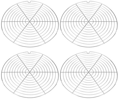 FUNSUEI Lot de 4 Grille Ronde à gâteaux en INOX de 30 cm, Grille en Acier Inoxydable, pour Refroidir Les gâteaux, pour Un Refroidissement Uniforme et Rapide