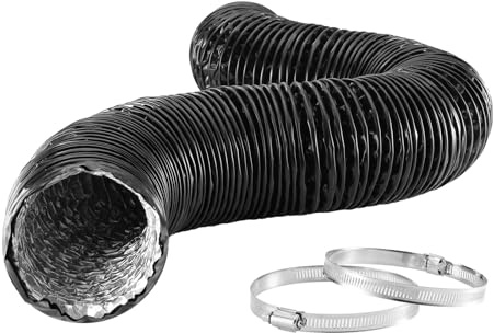 Dryer Vent Hose, 4'' Insulated Flexible Duct 16FT with 2 Duct Clamps, Heavy-Duty Three Layer Protection for HVAC Ventilation, Duct Fan Systems