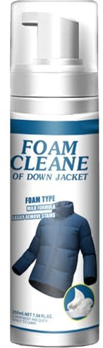 Limpiadores de Espuma para Lavandería,Abajo Chaqueta Spray Limpiador,Limpiador en seco Chaqueta de Plumón,Aerosol de Limpieza en Seco,Eliminador de Manchas de Aceite de Ropa 200ML