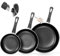 Kiseely Ensemble de poêles à frire antiadhésives, 20 cm + 25 cm + 30 cm, 3 pièces, sans PFAS, passe au lave-vaisselle, convient à tous les types de cuisinières, y compris l'induction (CF1)