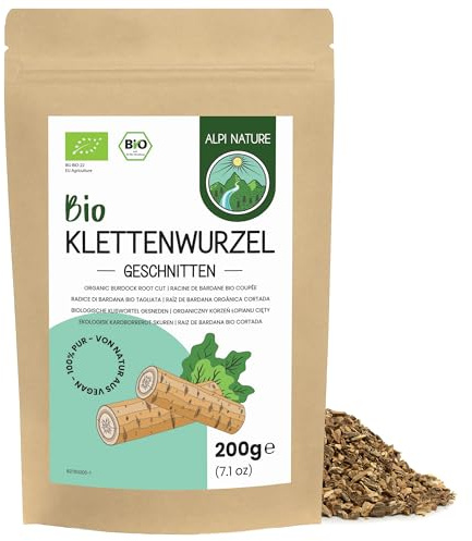 Alpi Nature Raíz de Bardana Infusión Orgánica 200g, Trozos de Raíz de Bardana Secos y Cortados, Té Suelto