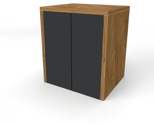 Premium Waschmaschinenschrank aus Holz - 2 Türen Push & Pull - Kompaktes Design L 79 x B 65 x H 91 cm - Ideal für Waschmaschine oder Trockner - Einfache Montage (Graphit/Walnuss)