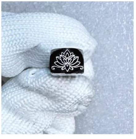 CYHTYM Schlagzahlen Lotus-gemusterter Stahlstempel, 7 mm Prägewerkzeug, verwendet für Schmuck, Leder, Holz, Kunststoff(Pattern15)